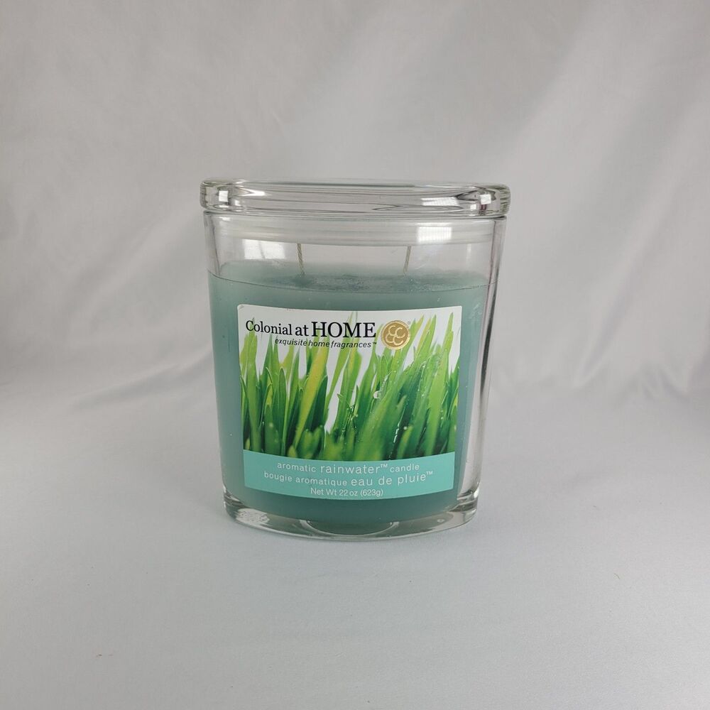 Colonial Candle Rainwater Large 22 oz Glass Jar Aromatic Rare Discontinued NEW